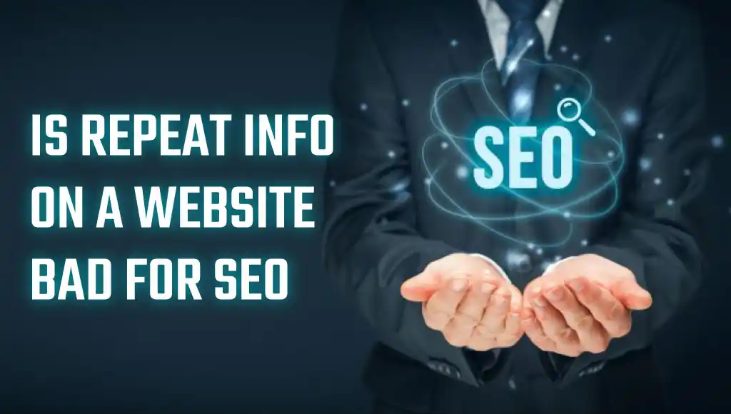 A professional in a suit holding an SEO graphic in their hands, symbolizing concerns about duplicate content and its impact on SEO performance