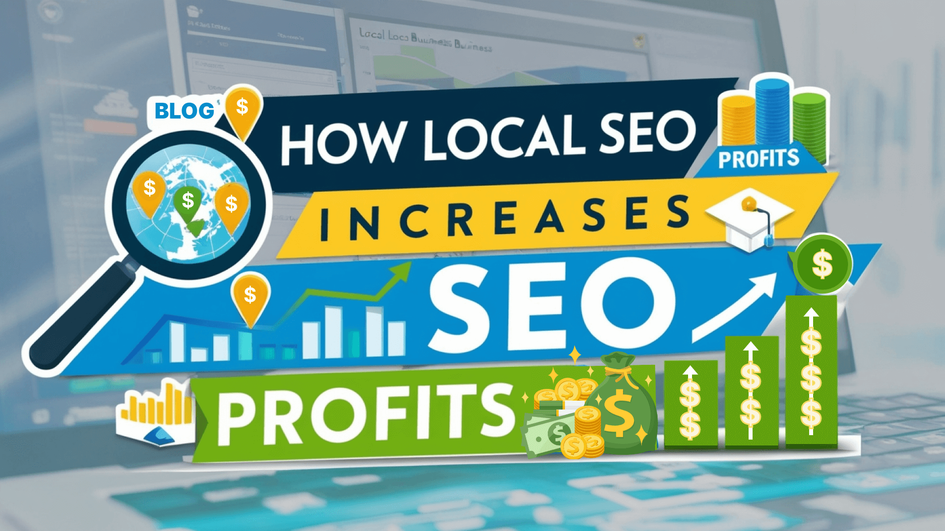 Illustration depicting the relationship between local SEO strategies and increased profits in search engine optimization.